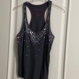 Aeropostale LARGE Charcoal Sequin Embellished Tank Top